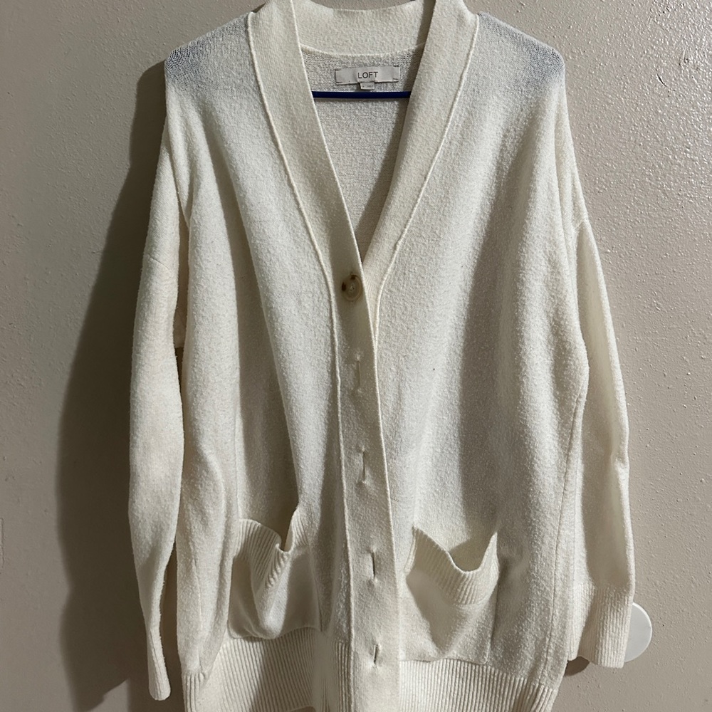 LOFT White Cardigan